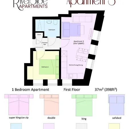 Hébergement de vacances 3 1 Bedroom, Sleeps X 4